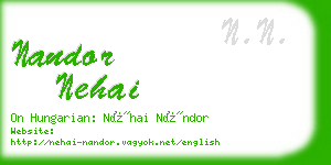 nandor nehai business card